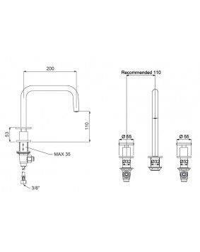 QD Rubinetterie Flora 6310038F Bateria umywalkowa mosiądz
