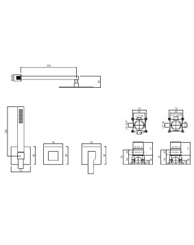 QD Rubinetterie App 43603030 Zestaw prysznicowy deszczownica 300 mm