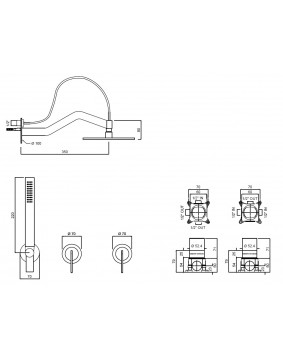 QD Rubinetterie Swing 59623530 Zestaw prysznicowy deszczownica 300 mm