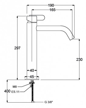 QD Rubinetterie Swing 5910217 Bateria umywalkowa czarny matowy