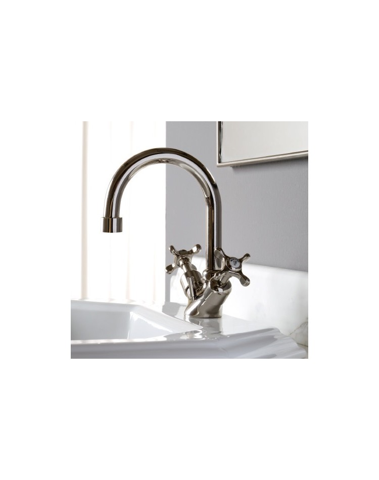 SBORDONI Pisa PI85 Bateria umywalkowa retro stojąca nikiel