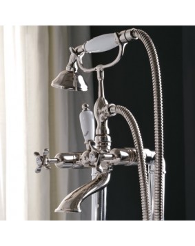 SBORDONI Pisa PI116c Bateria wannowa wolnostojąca retro nikiel