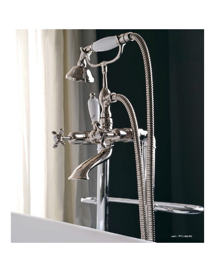 SBORDONI Pisa PI116p Bateria wannowa wolnostojąca nikiel z wieszakami