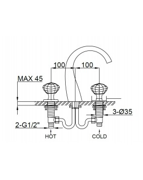 MAIER Rock 71005P Bateria umywalkowa złota Swarovski