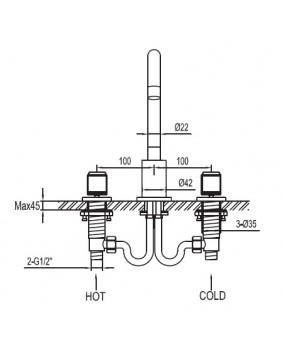MAIER Starlights 77005S Bateria umywalkowa złota Swarovski