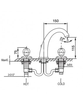 MAIER Klass 75005 Bateria do umywalki