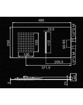 MAIER 60C402 Deszczownia prysznicowa ścienna slim