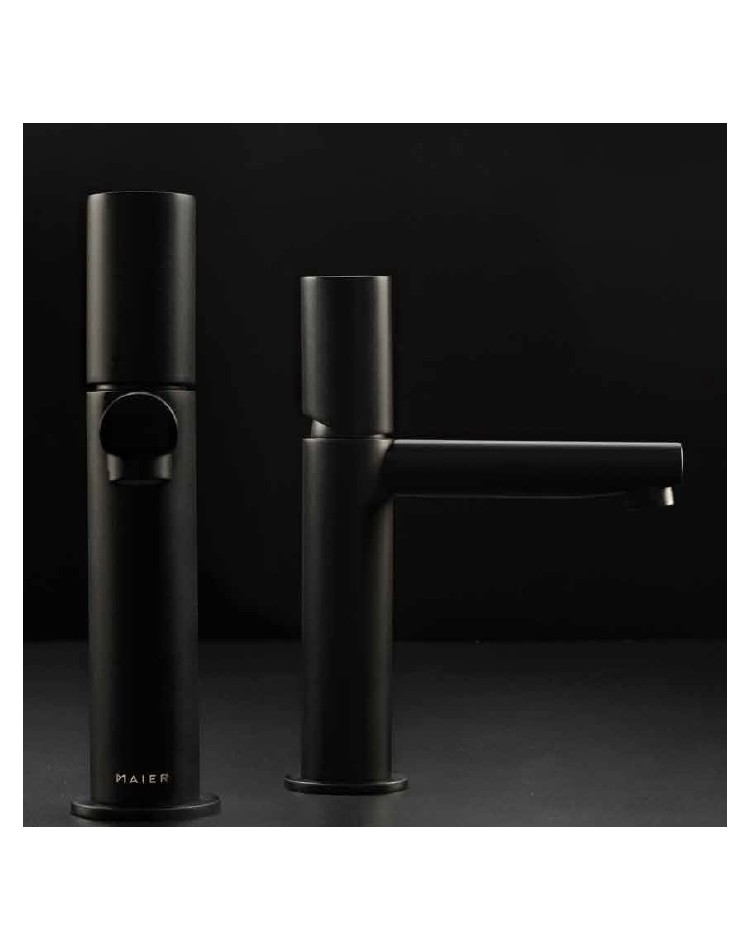 MAIER Cylinder 42002 Black Bateria umywalkowa czarna matowa