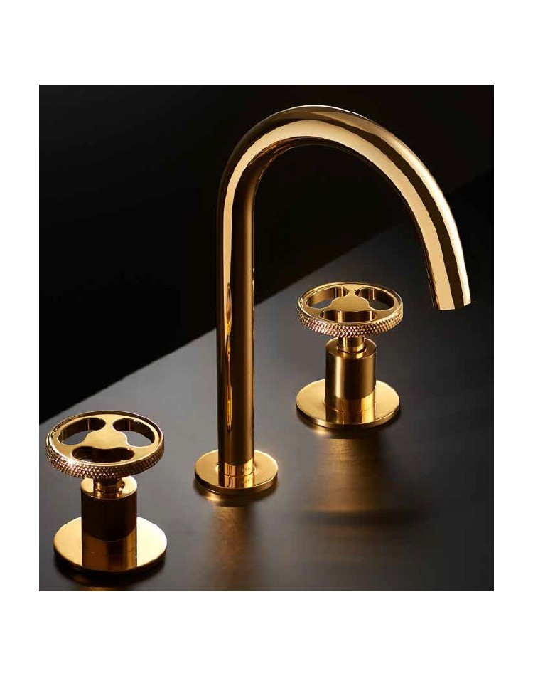 MAIER Twist 47005OC Bateria umywalkowa 3 otworowa złota