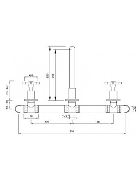 GABOLI FRATELLI Bloom 841FIX Bateria umywalkowa podtynkowa czarna