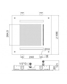 MAIER 70K502 Deszczownica sufitowa LED 2 funkcyjna