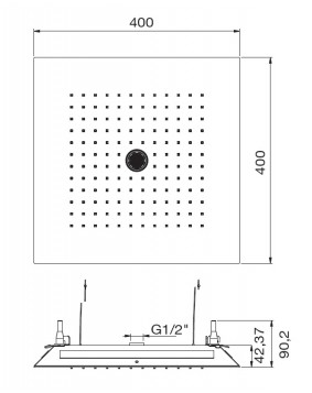 MAIER 70K402 Deszczownica sufitowa LED 2 funkcyjna