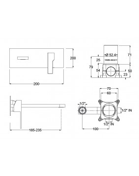 QD Rubinetterie App 4310410 Bateria umywalkowa podtynkowa