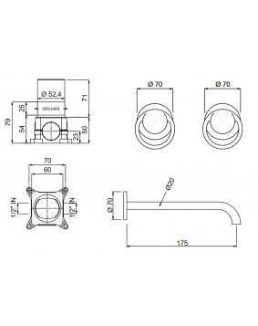QD Rubinetterie Smile 5720310 Bateria umywalkowa podtynkowa