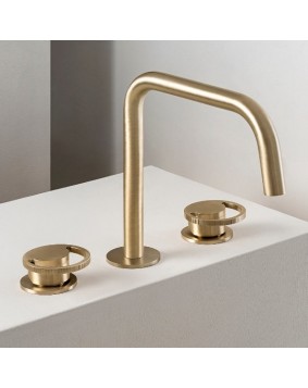 QD Rubinetterie Smile 5710038 Bateria umywalkowa mosiądz naturalny