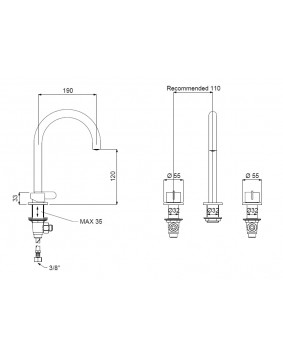 QD Rubinetterie Swing 5910036 Bateria umywalkowa różne kolory