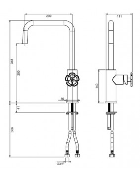 QD Rubinetterie Flora 8582315F Bateria kuchenna z mieszaczem
