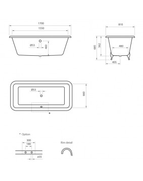 GENTRY HOME Bexley 9132 Wanna wolnostojąca żeliwna