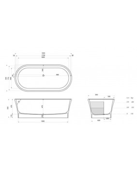 GENTRY Prado 9357 Wanna wolnostojąca kamień kwarcowy