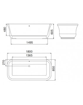 SBORDONI Flavia Wanna wolnostojąca z kompozytu oryginalna nietypowa