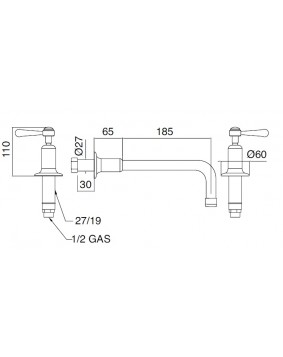SBORDONI PisaL PI142p Bateria umywalkowa retro podtynkowa nikiel