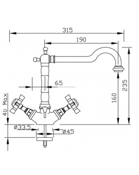 GABOLI FRATELLI Livingstone 961 Bateria umywalkowa retro stojąca