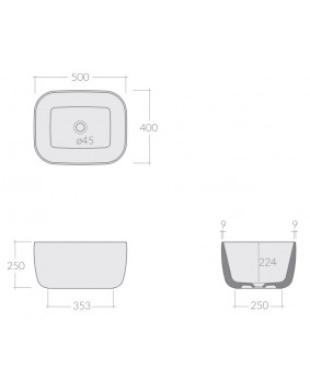 GALASSIA Lola 7500 Umywalka nablatowa wysoka różne kolory