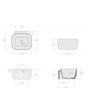 GALASSIA Lola 7501 Umywalka wisząca wysoka różne kolory