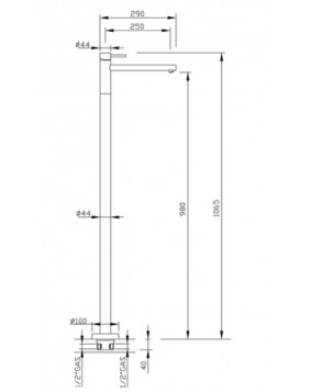 GABOLI FRATELLI Simply 2698 Bateria umywalkowa stojąca podłogowa