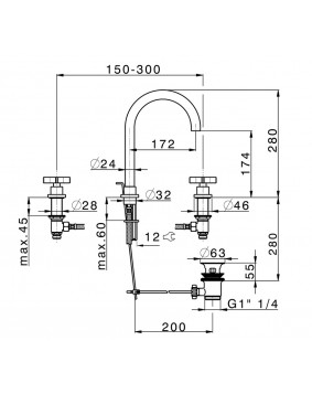 CISAL Star GS001060 Bateria umywalkowa złota szczotkowana