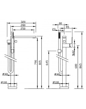 GABOLI FRATELLI Storm 4499 Bateria wannowa wolnostojąca prostokątna