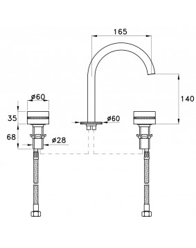 STELLA Macarons 3223 Bateria umywalkowa złota włoska armatura